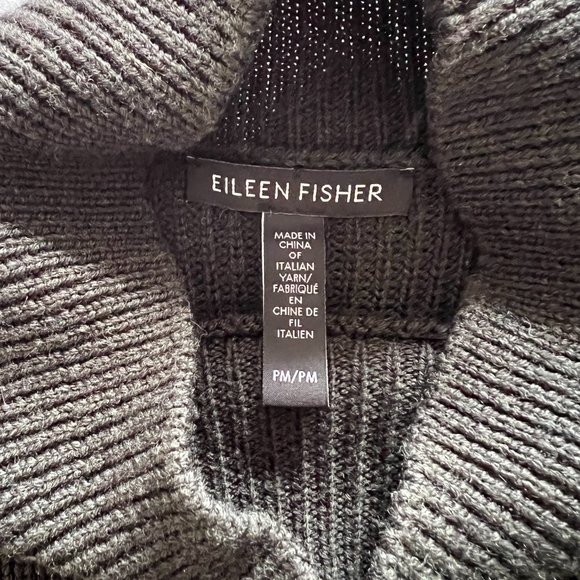 Eileen Fisher | Superfine Merino Wool Turtleneck Raglan Sweater | Ivy | Petite M - Picture 8 of 10